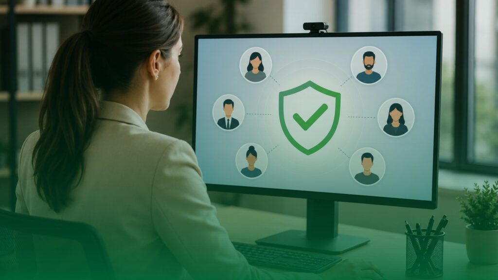 Profissional de RH faz background check de seus candidatos representando os 6 métodos de verificação de antecedentes